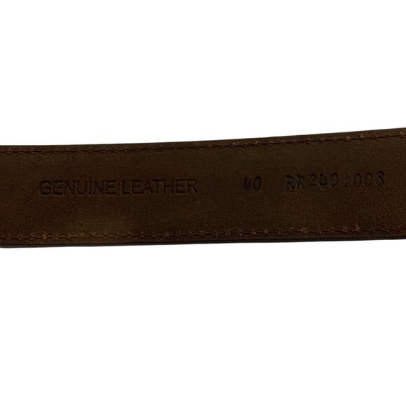 Red River Mens Belt Leather Western Tan Silver Tone Belt Buckle Size 40 Real Men - Picture 9 of 10